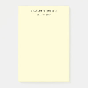 Minimalist Plain Classical Professional Cream Post-it Notes