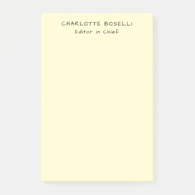 Minimalist Plain Classical Professional Cream Post-it Notes (Front)