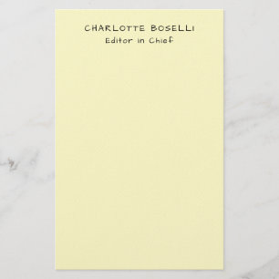 Minimalist Plain Classical Professional Cream Stationery