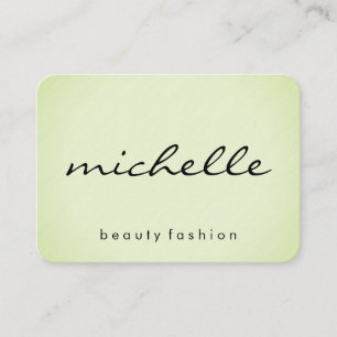Minimalist Plain Green with Cursive Text Business Card