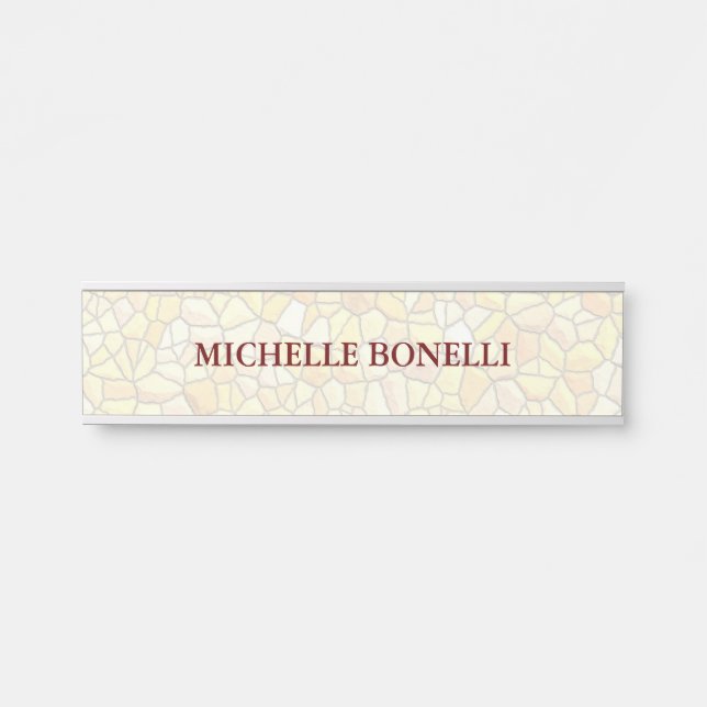Minimalist Plain Legible Modern Mosaic Door Sign (Front)