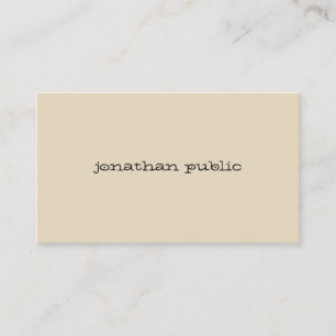 Minimalist Plain Modern Hand Script Beige Simple Business Card