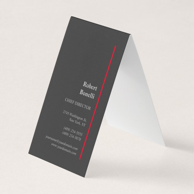 Minimalist Plain Modern Premium Black Business Card (Front)