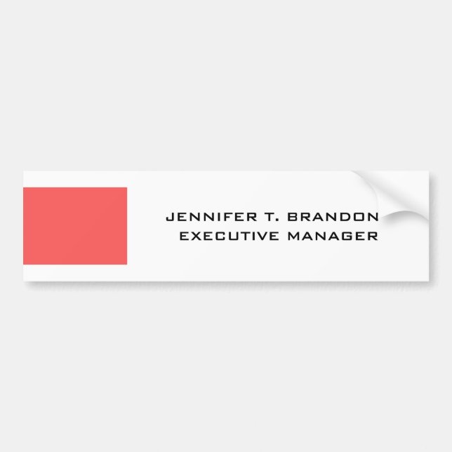 Minimalist Plain Modern Professional Name Title Bumper Sticker (Front)