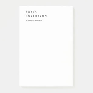 Minimalist Plain Modern White Trendy Business Post-it Notes