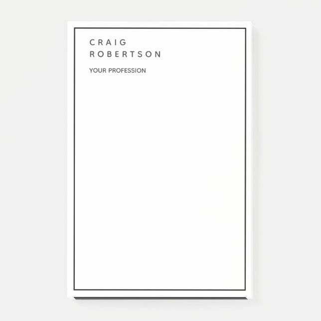 Minimalist Plain Modern White Trendy Business Post-it Notes (Front)