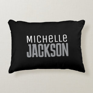Minimalist Plain Modern Your Name Message Accent Pillow