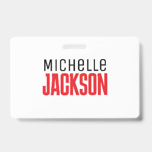 Minimalist Plain Modern Your Name Message Badge
