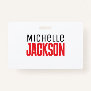Minimalist Plain Modern Your Name Message Badge