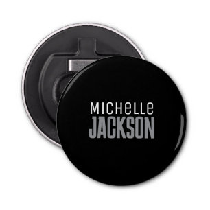 Minimalist Plain Modern Your Name Message Bottle Opener