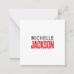 Minimalist Plain Modern Your Name Message Card