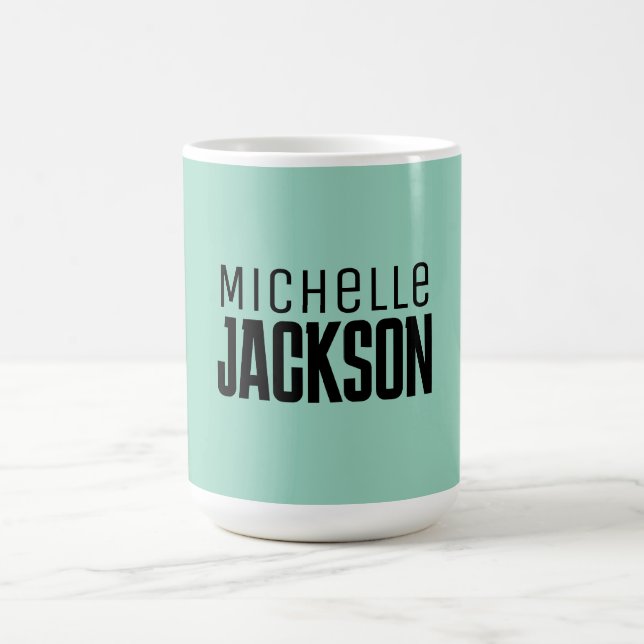 Minimalist Plain Modern Your Name Message Coffee Mug (Center)