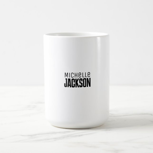 Minimalist Plain Modern Your Name Message Coffee Mug (Center)