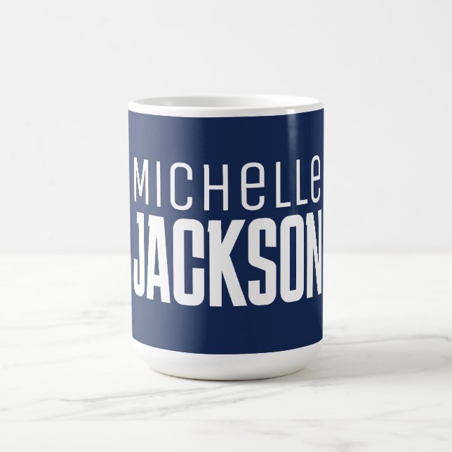 Minimalist Plain Modern Your Name Message Coffee Mug (Center)