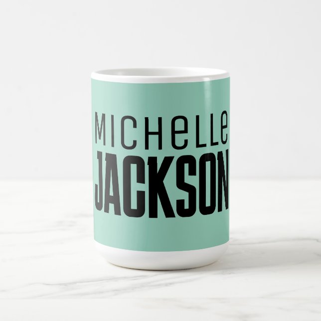 Minimalist Plain Modern Your Name Message Coffee Mug (Center)