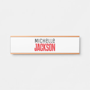 Minimalist Plain Modern Your Name Message Door Sign