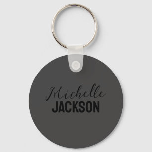 Minimalist Plain Modern Your Name Message Keychain