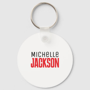 Minimalist Plain Modern Your Name Message Keychain
