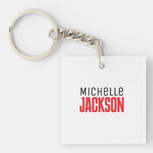 Minimalist Plain Modern Your Name Message Keychain