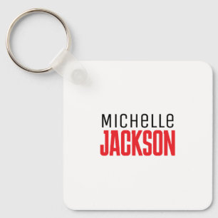 Minimalist Plain Modern Your Name Message Keychain