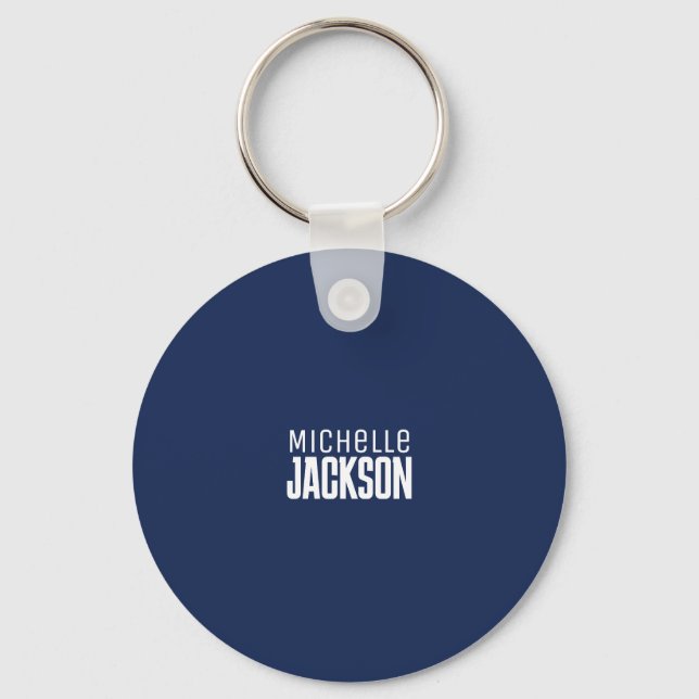 Minimalist Plain Modern Your Name Message Keychain (Front)