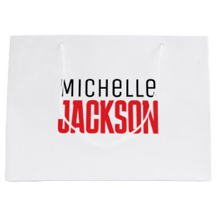 Minimalist Plain Modern Your Name Message Large Gift Bag