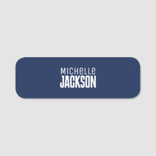 Minimalist Plain Modern Your Name Message Name Tag
