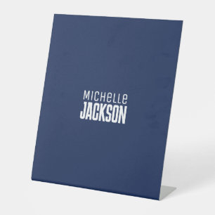 Minimalist Plain Modern Your Name Message Pedestal Sign