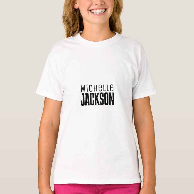 Minimalist Plain Modern Your Name Message T-Shirt (Front)