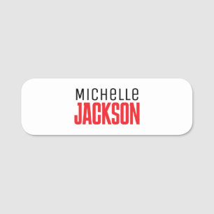 Minimalist Plain Modern Your Name Message Tag