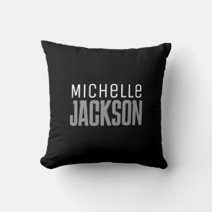 Minimalist Plain Modern Your Name Message Throw Pillow
