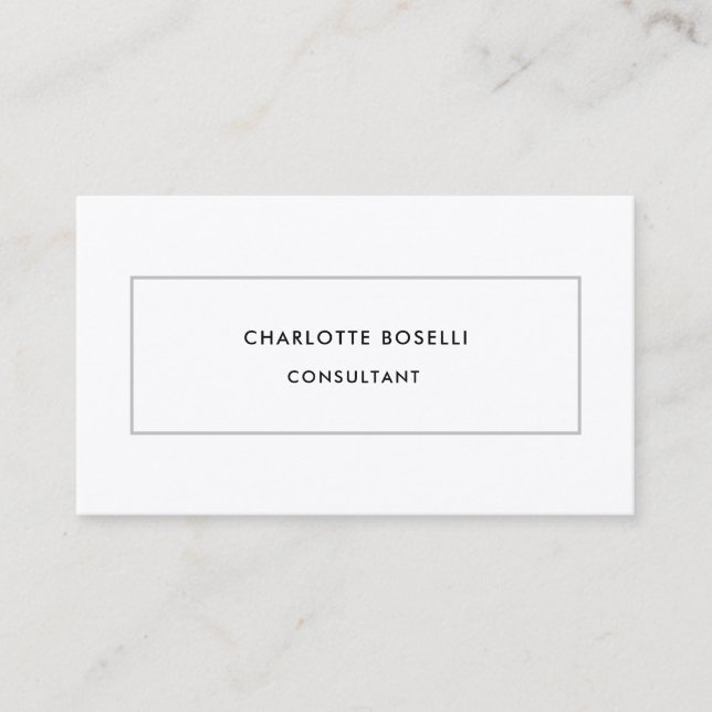 Minimalist Plain Professional Premium Silk Business Card (Front)