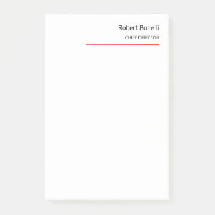 Minimalist Plain Red White Modern Post-it Notes