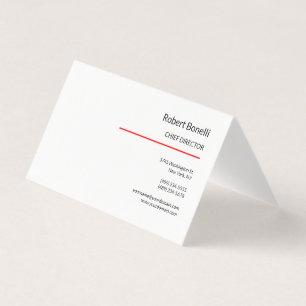 Minimalist Plain Red White Modern Standard Size Business Card