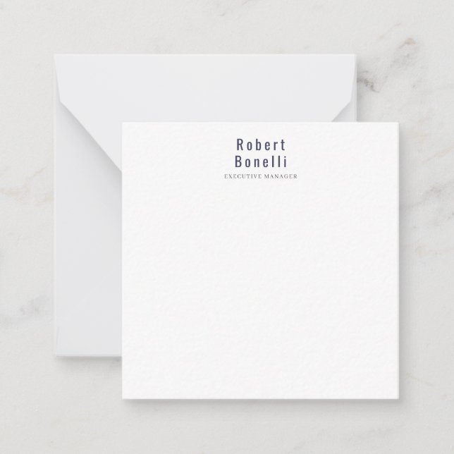 Minimalist Plain Simple White Modern Professional Card (Front)