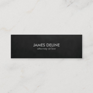 Minimalist Plain Texture Black Attorney Mini Business Card