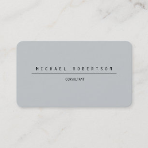 Minimalist Plain Unique Special Grey Business Card