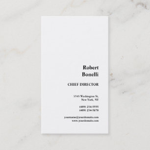 Minimalist Plain White Modern Business Card