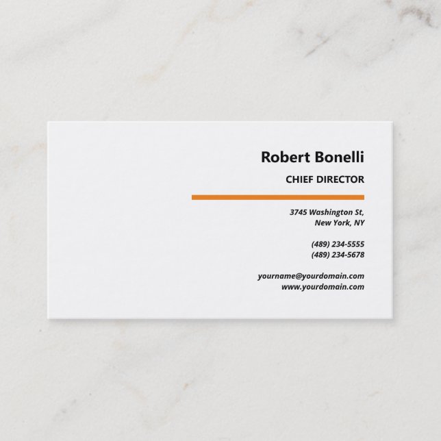 Minimalist Plain White Modern Office  Business Card (Front)