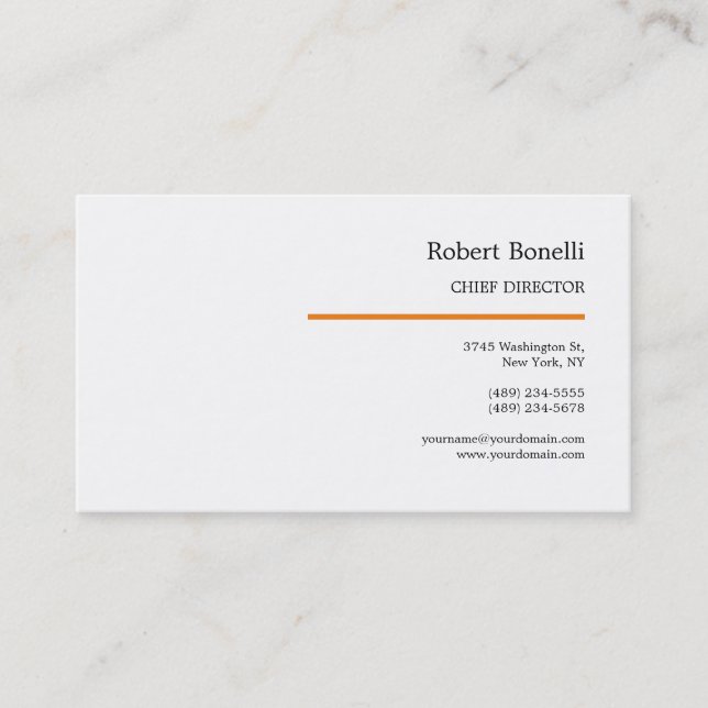 Minimalist Plain White Modern Office Business Card (Front)