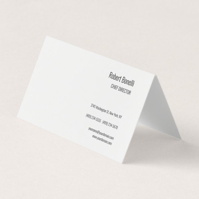 Minimalist Plain White Modern Standard Size Business Card (Front)