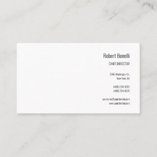 Minimalist Plain White Modern Standard Size Business Card