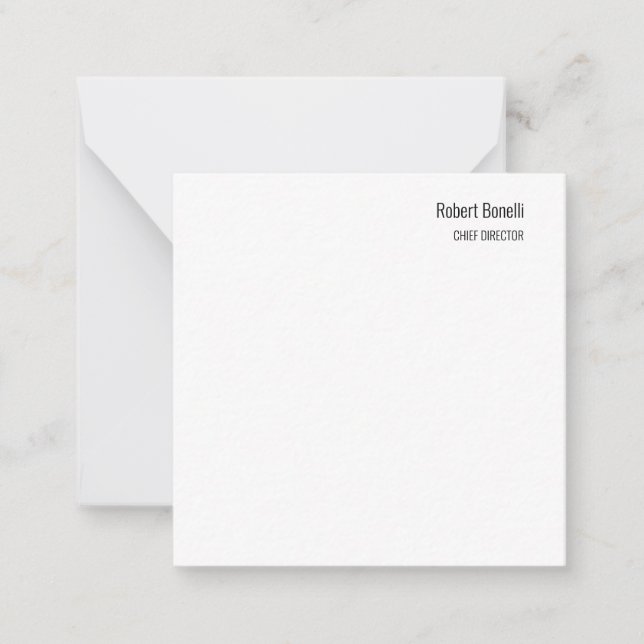 Minimalist Plain White Modern Standard Size Card (Front)