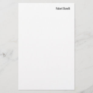 Minimalist Plain White Modern Standard Size Stationery