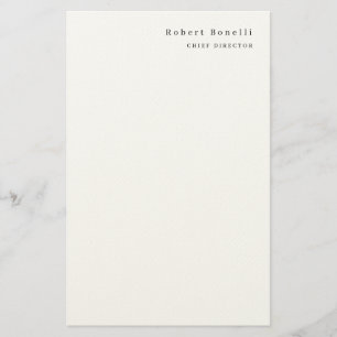 Minimalist Plain White Modern  Stationery
