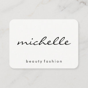Minimalist Plain White with Cursive Text Business Card