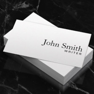 Minimalist Plain White Writer Editor Business Card