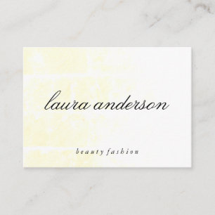 Minimalist Plain Yellow with Cursive Text Business Card