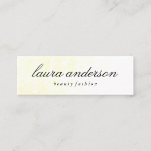 Minimalist Plain Yellow with Cursive Text Mini Business Card