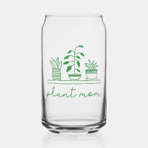 Minimalist Plant Mom Cute Plant Lover Can Glass